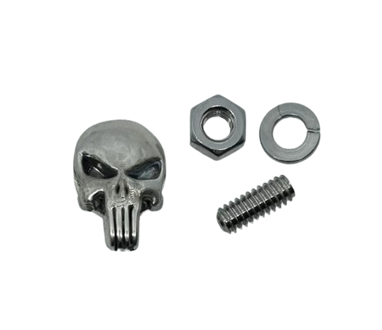 Punisher bolt covers - Punisher skull license plate bolts - Punisher plate bolts - Totenkopf skull - Marvel punisher skull pewter bolt cover