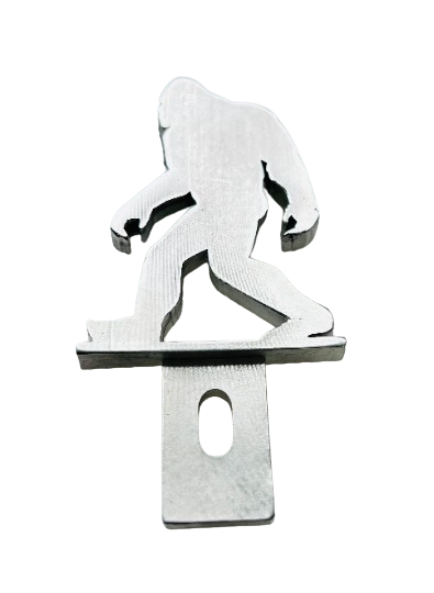 Sasquatch License Plate Topper - Solid Pewter Big Foot