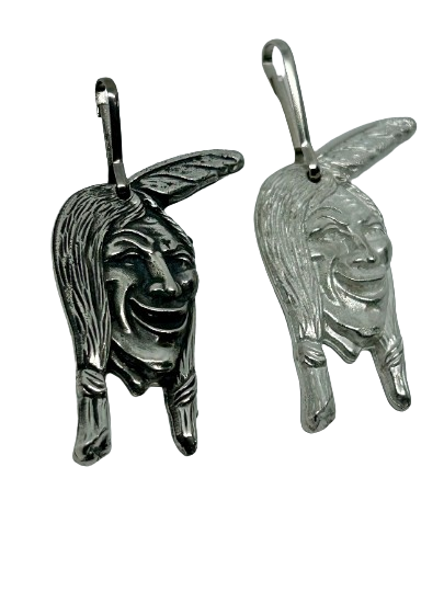 Indian Motorcycle Hendee Laughing Indian Zipper pull - Indian zipper pull - Pewter Indian Motorcycle zipper pull - Hendee Indian zipper pull