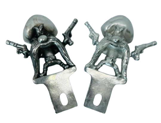 Yosemite Sam License Plate Topper - Looney Tunes - Custom Pewter Hot Rod Accessories