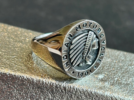Indian Motorcycle Ring made of Stainless Steel - Size 10 only - Indian Riders Silver ring - IMRG ring - Indian Motorcycle collectible