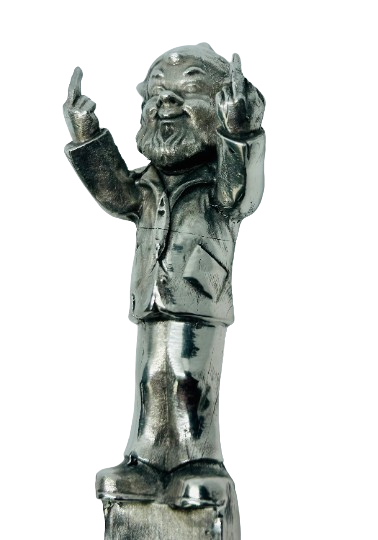 Garden Gnome plate topper - Middle finger gnome license plate top - Cute pewter garden gnome with middle fingers - rude gnome - funny gnome
