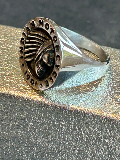 Indian Motorcycle Ring made of Stainless Steel - Size 10 only - Indian Riders Silver ring - IMRG ring - Indian Motorcycle collectible