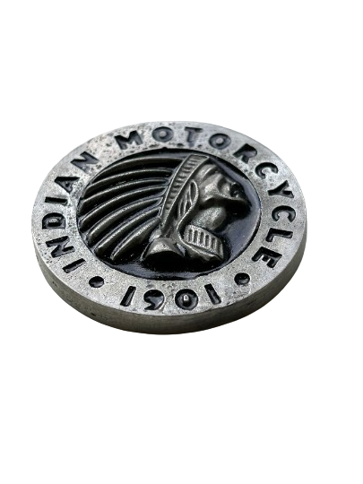 Indian motorcycle LARGE medallion vintage 1950's Indian Motorcycle design badge - decorative Indian Motorcycle art - Vintage Indian badge
