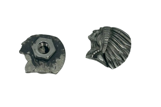 Indian Motorcycle Headdress Design License plate bolts - Indian custom bolt heads - Indian Motorcycle decor bolts - PRICE PER PIECE - imrg -