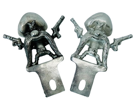 Yosemite Sam License Plate Topper - Looney Tunes - Custom Pewter Hot Rod Accessories