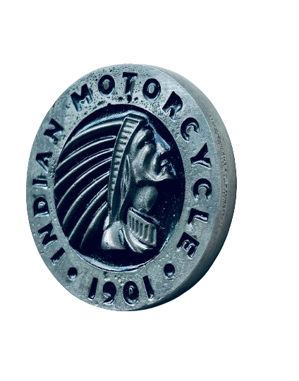 Indian motorcycle LARGE medallion vintage 1950's Indian Motorcycle design badge - decorative Indian Motorcycle art - Vintage Indian badge