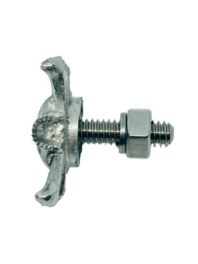 Skull and Crossbones Bolt Cover - Handmade Pewter Decorative Hardware