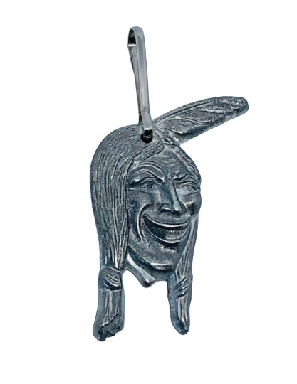 Indian Motorcycle Hendee Laughing Indian Zipper pull - Indian zipper pull - Pewter Indian Motorcycle zipper pull - Hendee Indian zipper pull
