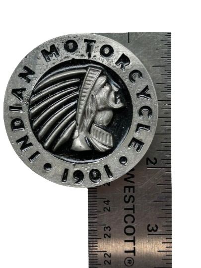 Indian motorcycle LARGE medallion vintage 1950's Indian Motorcycle design badge - decorative Indian Motorcycle art - Vintage Indian badge