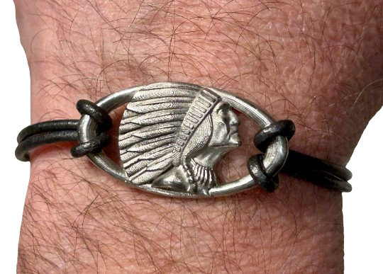 Indian Motorcycle solid pewter bracelet - 100% lead free Indian Riders bracelet - IMRG jewelry - Indian Motorcycle collectible jewelry -