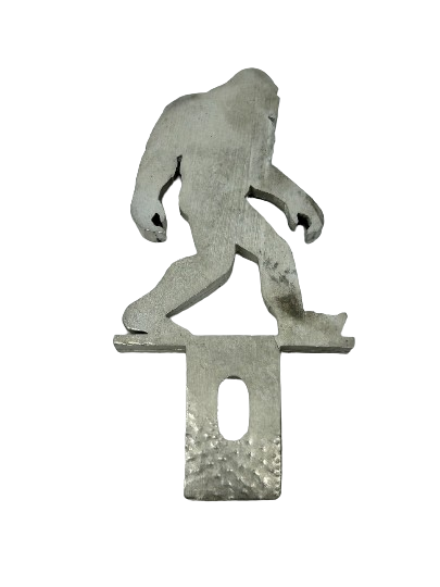 Sasquatch License Plate Topper - Solid Pewter Big Foot