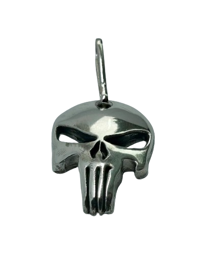 Punisher zipper pull - Silver punisher charm - Frank Castle Punisher silver medal - Stan Lee punisher zipper pull made of solid pewter