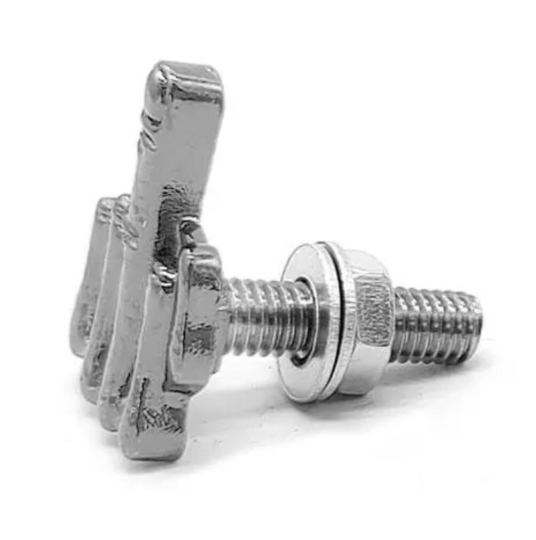 Middle Finger License Plate Bolts - chrome plate bolts - unique bolt covers - middle finger decorative bolt - PRICE IS EACH