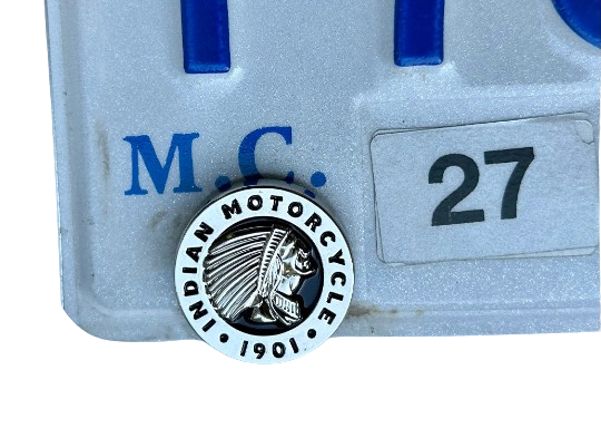 Indian Motorcycle License plate bolts - Indian seat bolt - Indian Motorcycle decorative bolt cover - Indian logo custom bolt - price is each