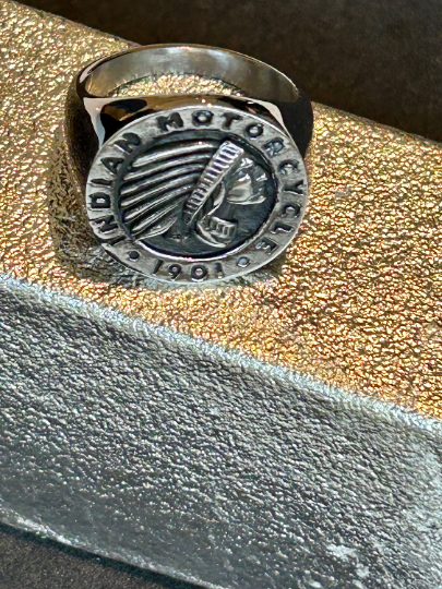 Indian Motorcycle Ring made of Stainless Steel - Size 10 only - Indian Riders Silver ring - IMRG ring - Indian Motorcycle collectible