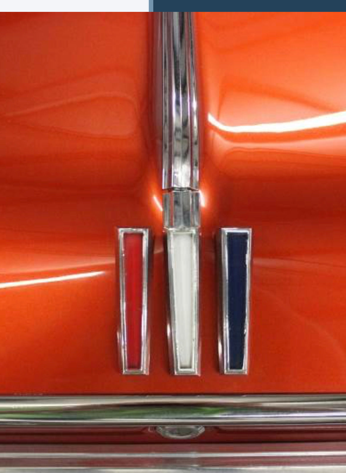 Custom trunk badges for a Sport Fury car