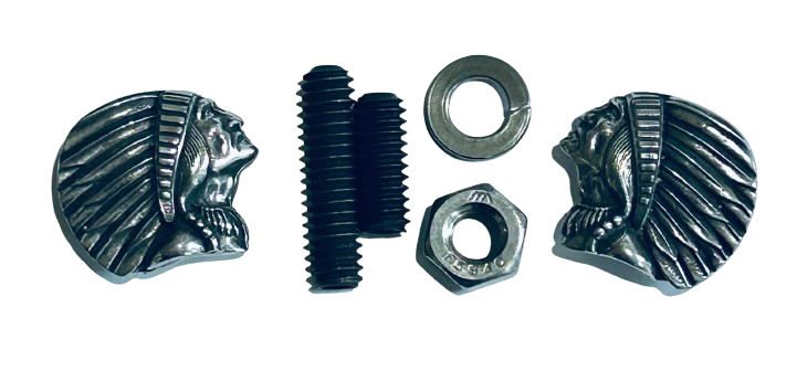 Indian Motorcycle Headdress Design License plate bolts - Indian custom bolt heads - Indian Motorcycle decor bolts - PRICE PER PIECE - imrg -