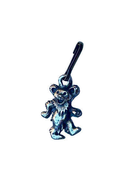 Grateful Dead dancing bear charm, Grateful Dead zipper pull, Dancing bear zipper pull, Dancing Bear zip pull