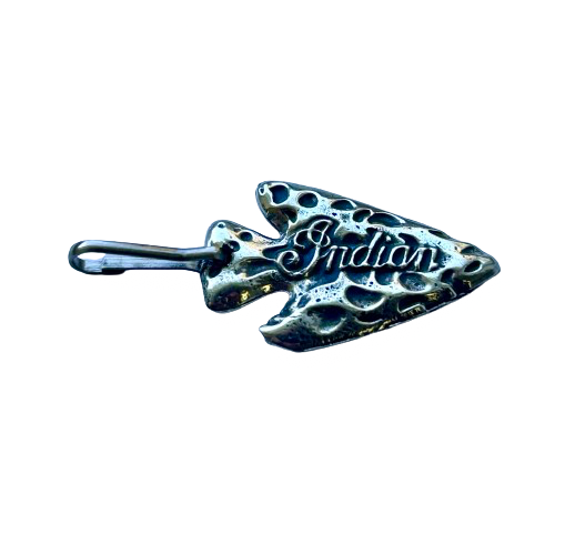 Indian Motorcycle zipper pulls - Small Indian logo arrowhead zipper pulls - Indian Motorcycle logo arrow zipper tags