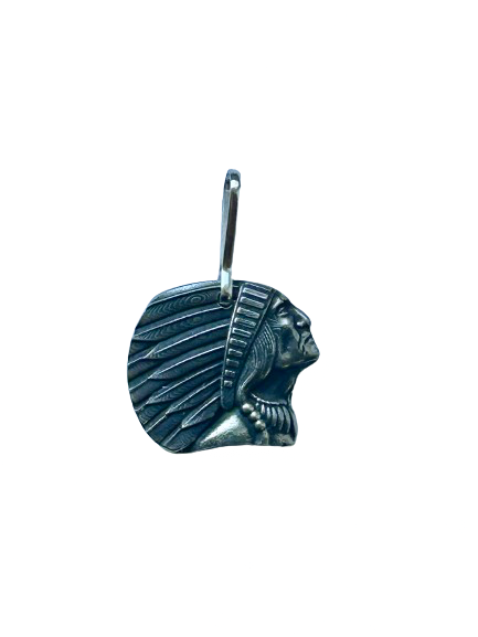 pewter Indian Motorcycle Zipper pull