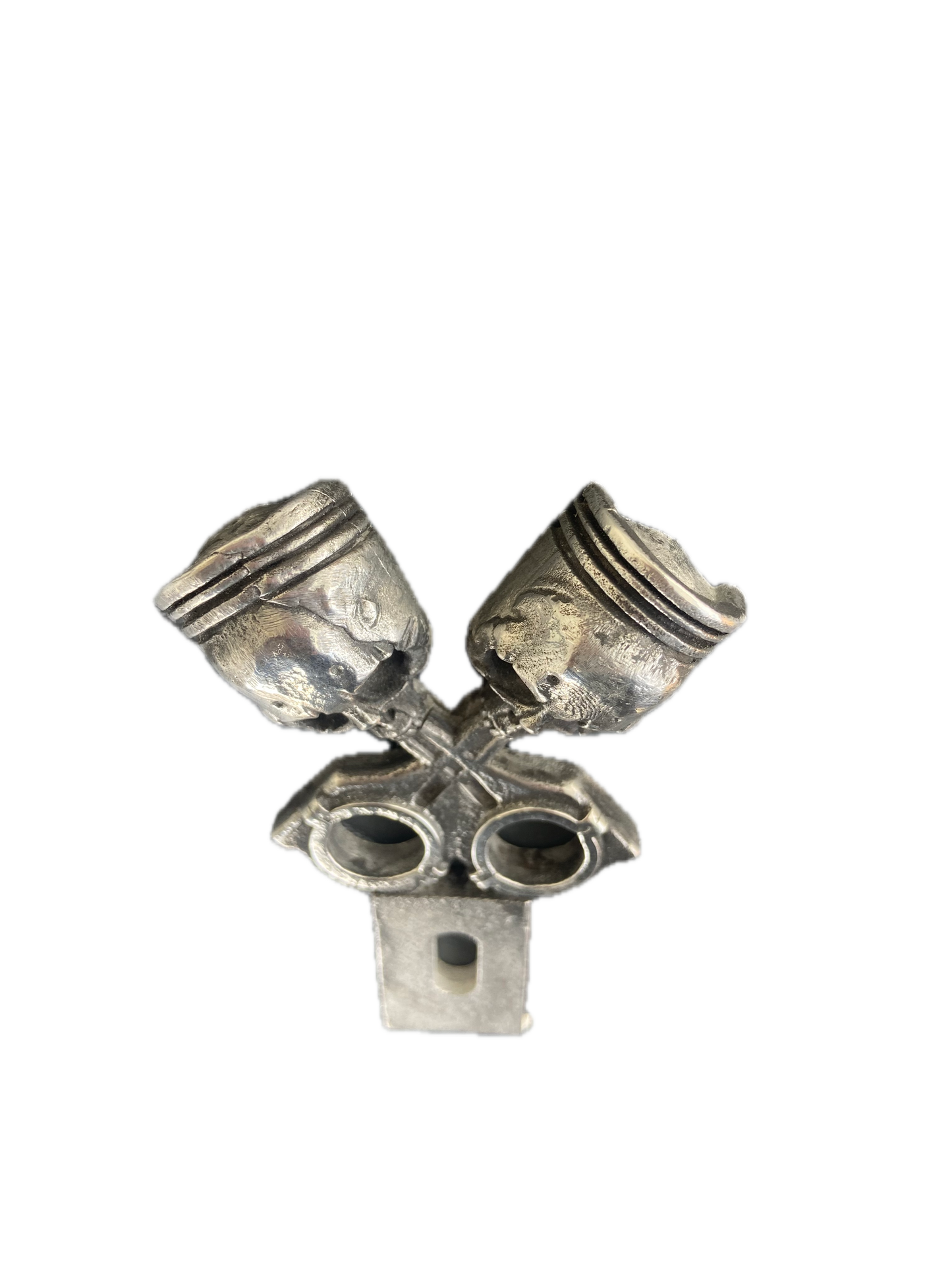 Piston Skull Head Licence Plate Topper - Custom Hot Rod and Motorbike Accessories
