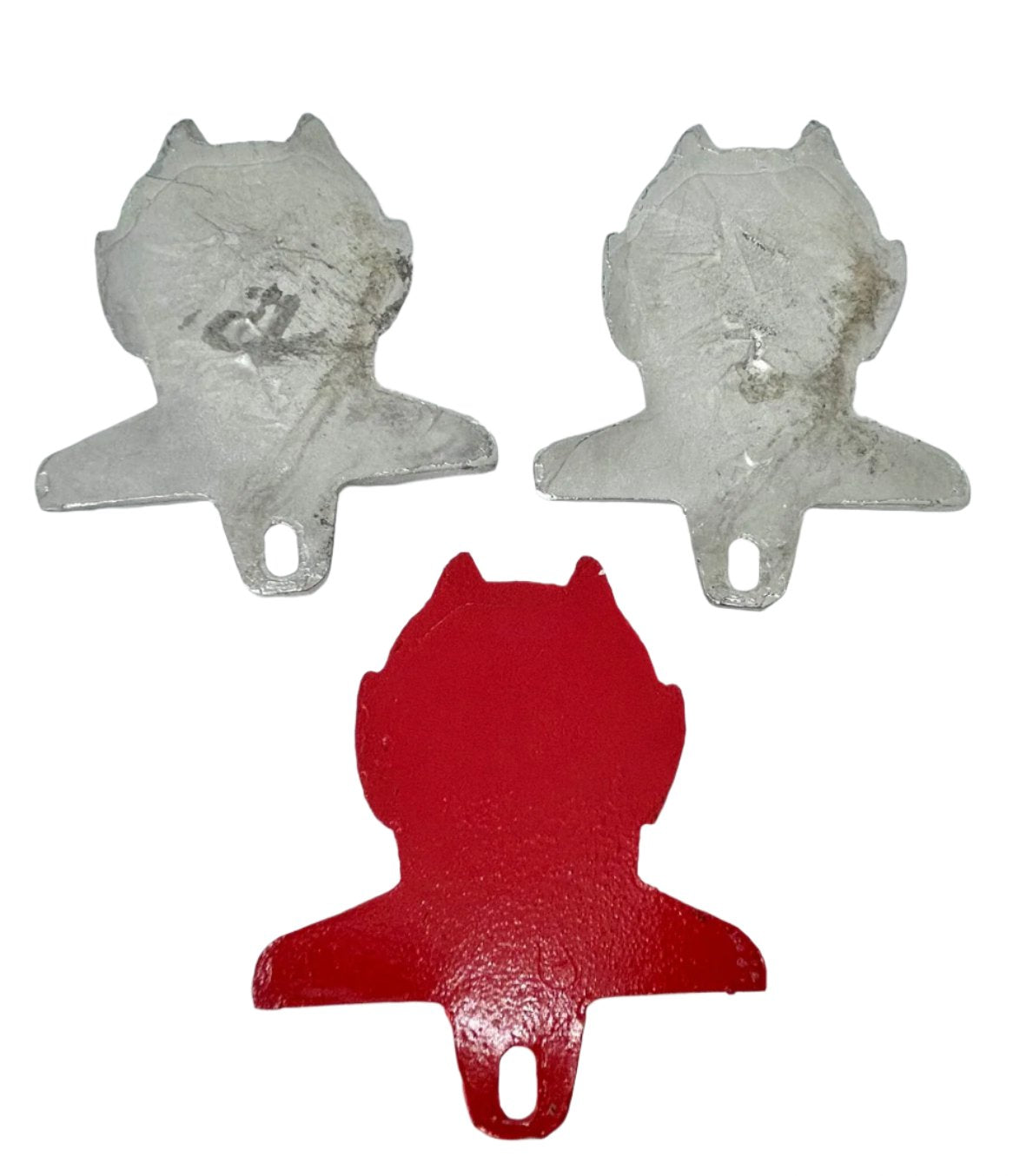 Vintage Devil license plate topper - Rare old design made of solid pewter - choice of finish