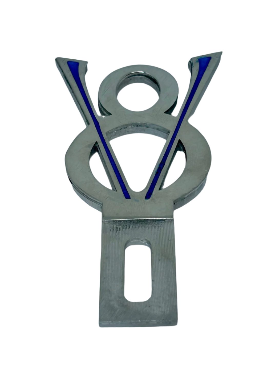 Pewter V8 plate topper