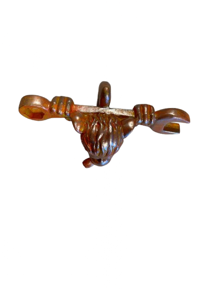 Ape hood ornament - Ape / Monkey wrench resin hood ornament - Silver or Bronze color