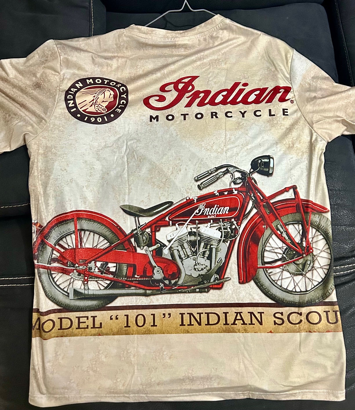 Indian Motorcycle T shirt - Soft polyester T shirt printed both sides