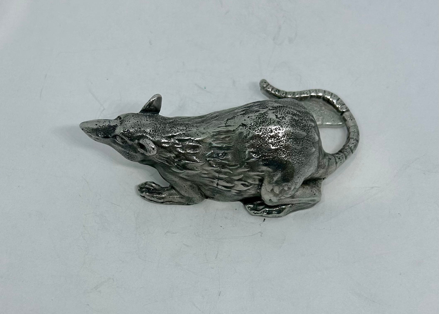 Rat hood ornament - Rat Rod sculpture - Pewter Rat - Rat Rod accessory -