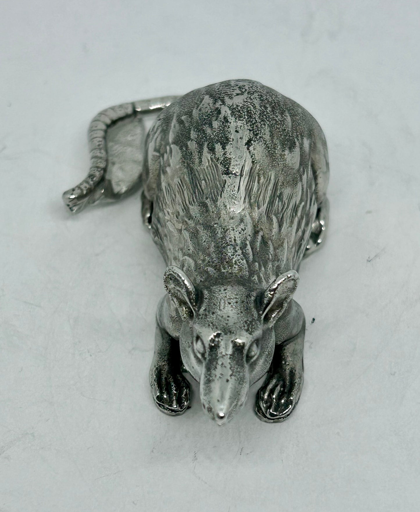 Rat hood ornament - Rat Rod sculpture - Pewter Rat - Rat Rod accessory -