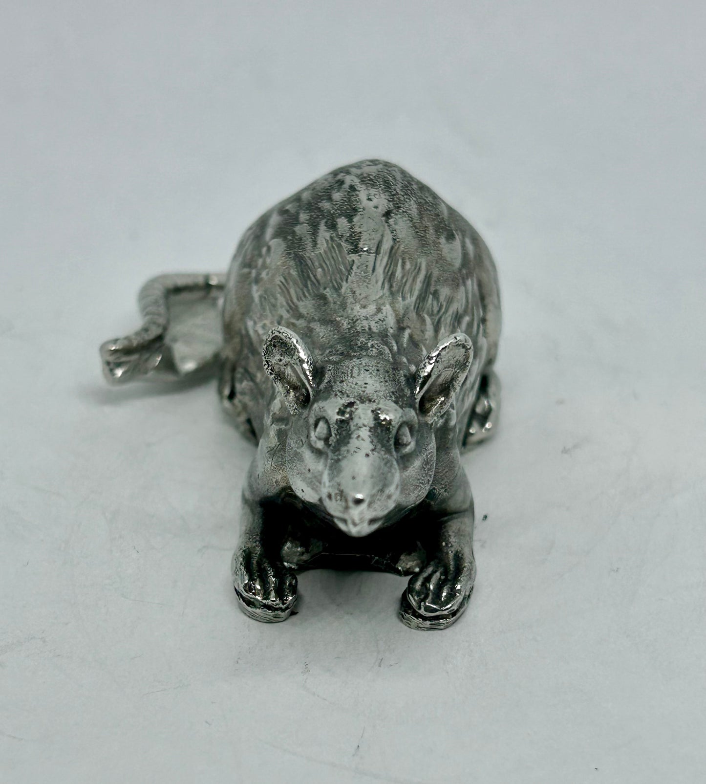 Rat hood ornament - Rat Rod sculpture - Pewter Rat - Rat Rod accessory -