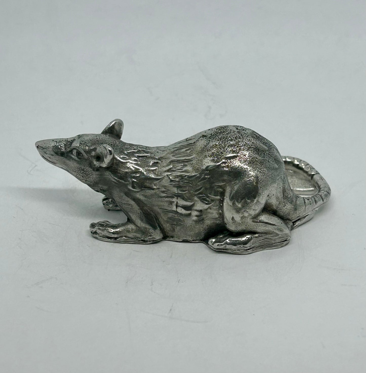 Rat hood ornament - Rat Rod sculpture - Pewter Rat - Rat Rod accessory -