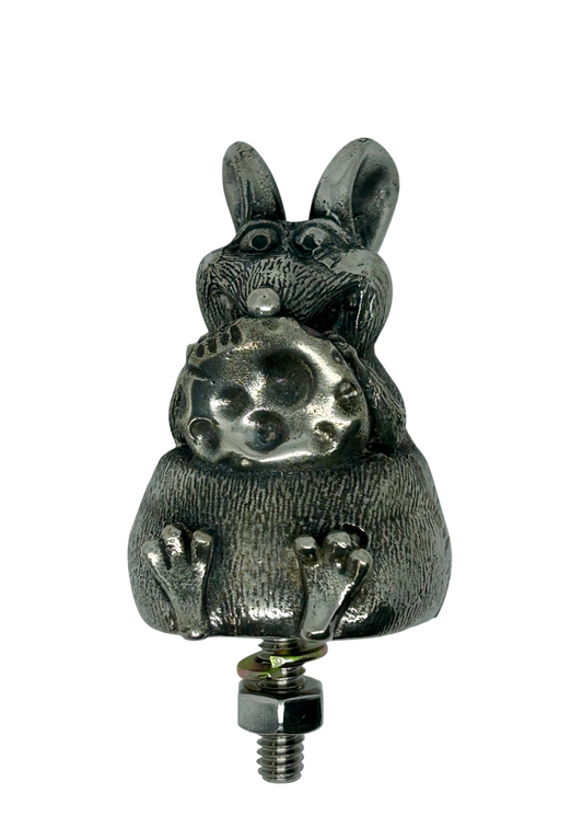 Rat Rod Hood Ornament - Pewter Rat