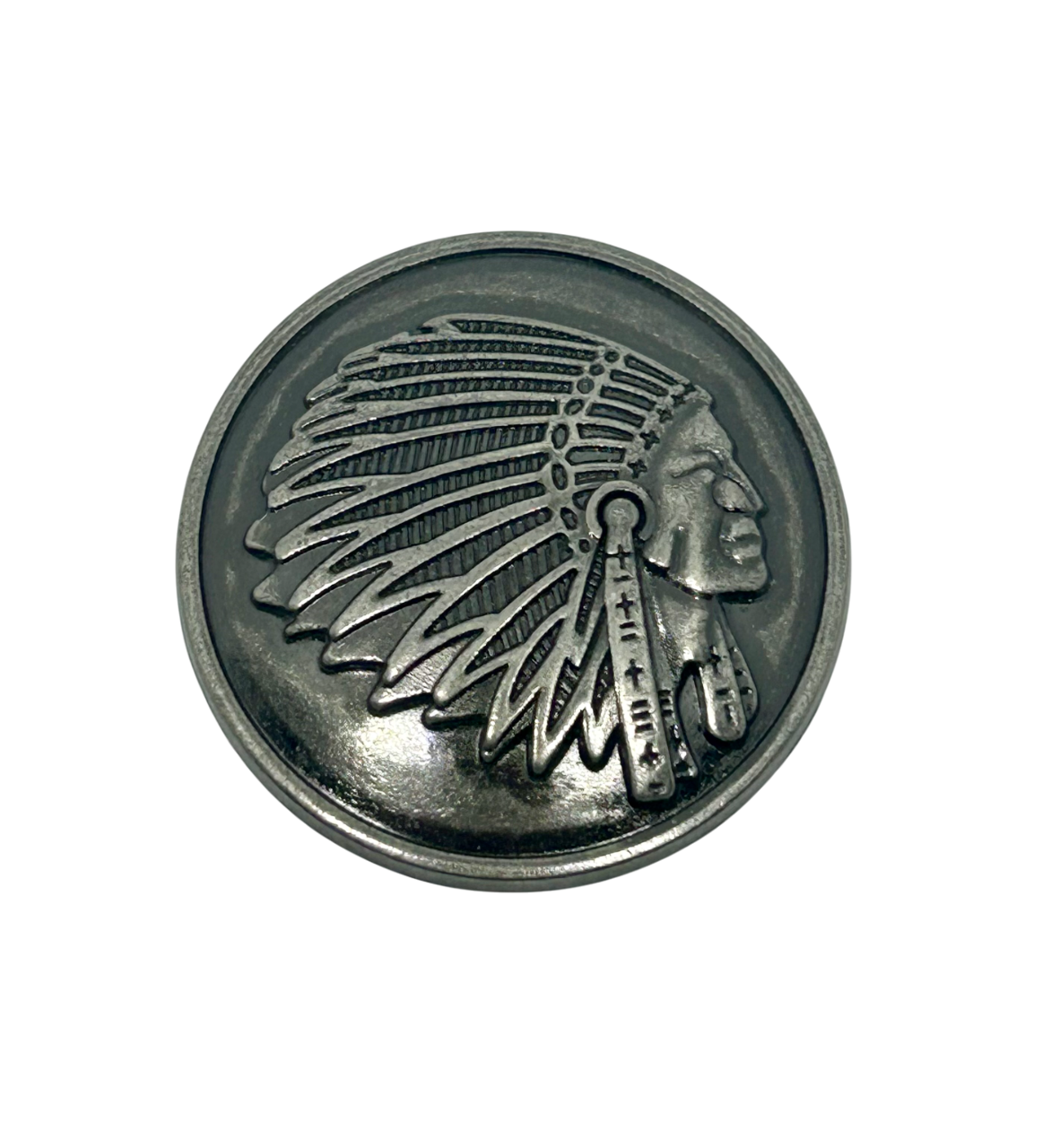 Indian Chief Motorcycle Conchos - antique silver finish - Made in China