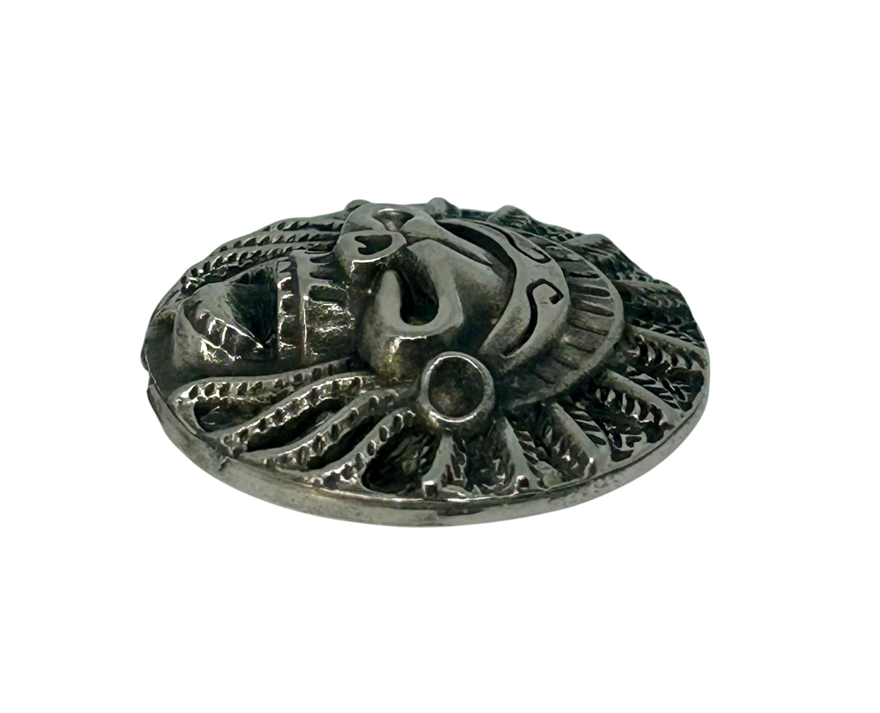 Skull Concho - Motorcycle bag Medallion - Pewter Skull decorative concho