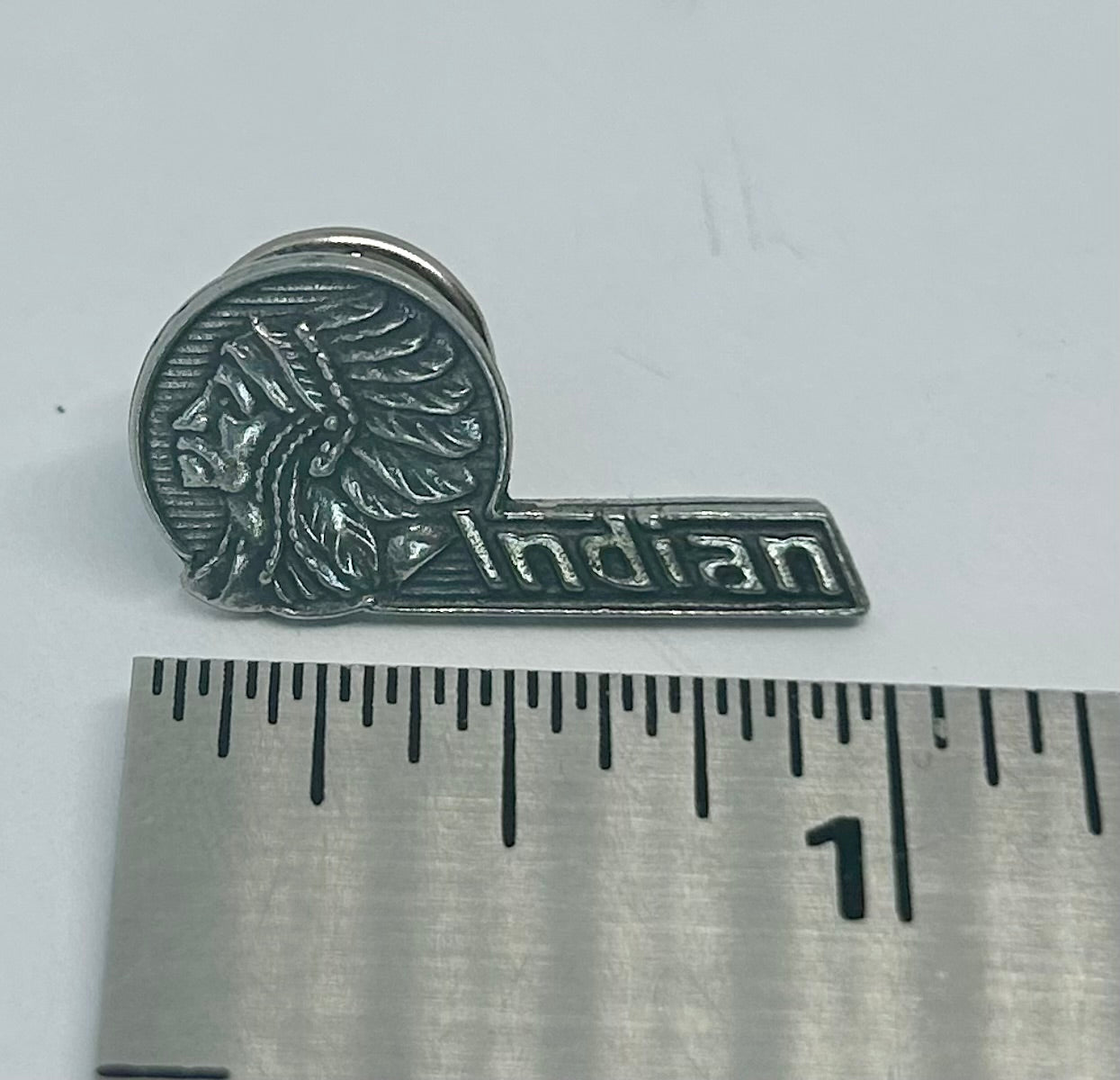 Indian Motorcycle Lapel Pin - Vintage reproduction Indian badge pin - Pewter
