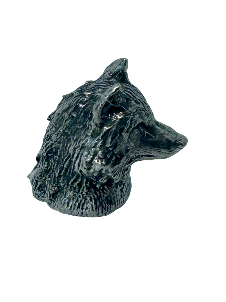 Pewter Wolf Head Tire Stem Valve Caps