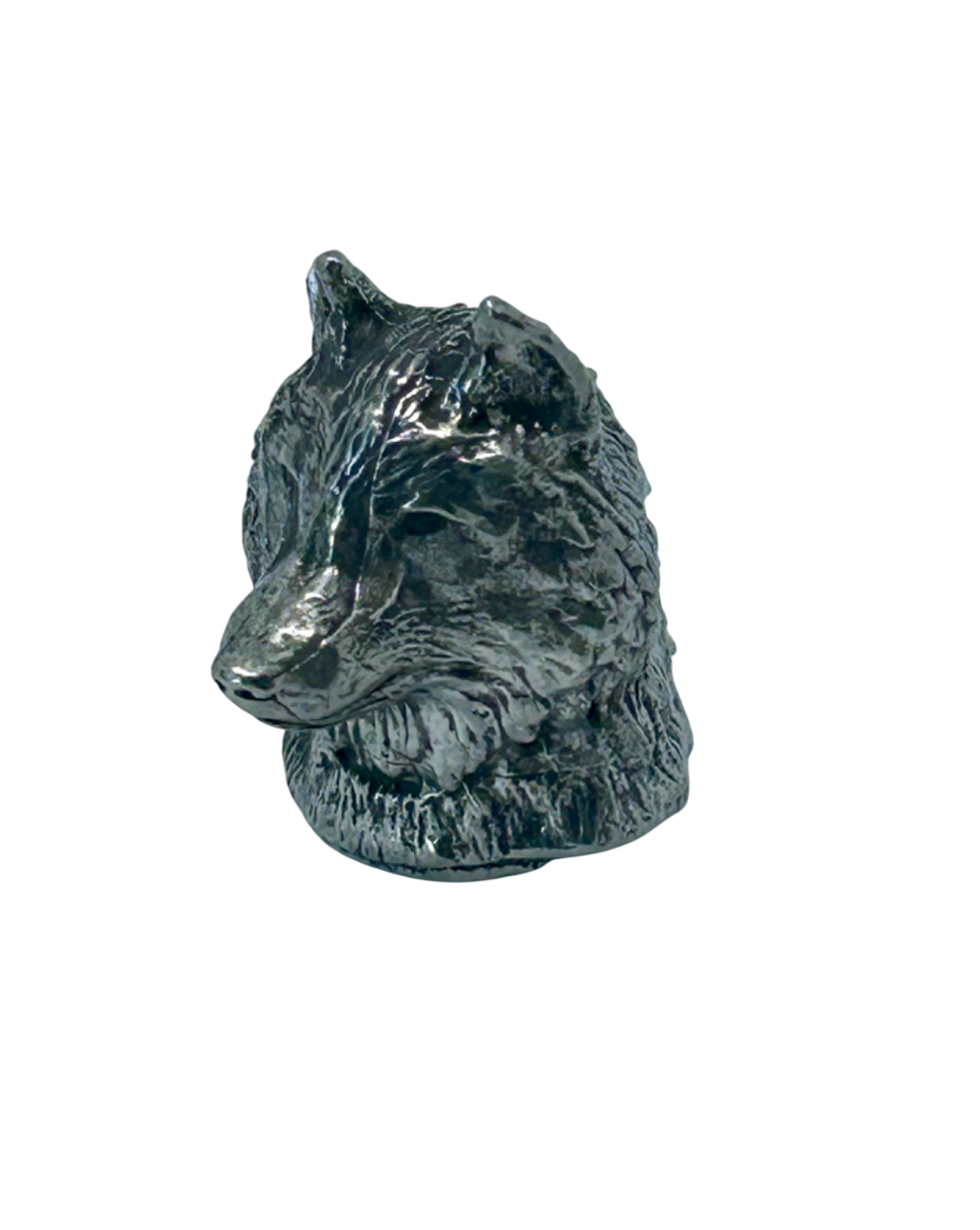 Pewter Wolf Head Tire Stem Valve Caps
