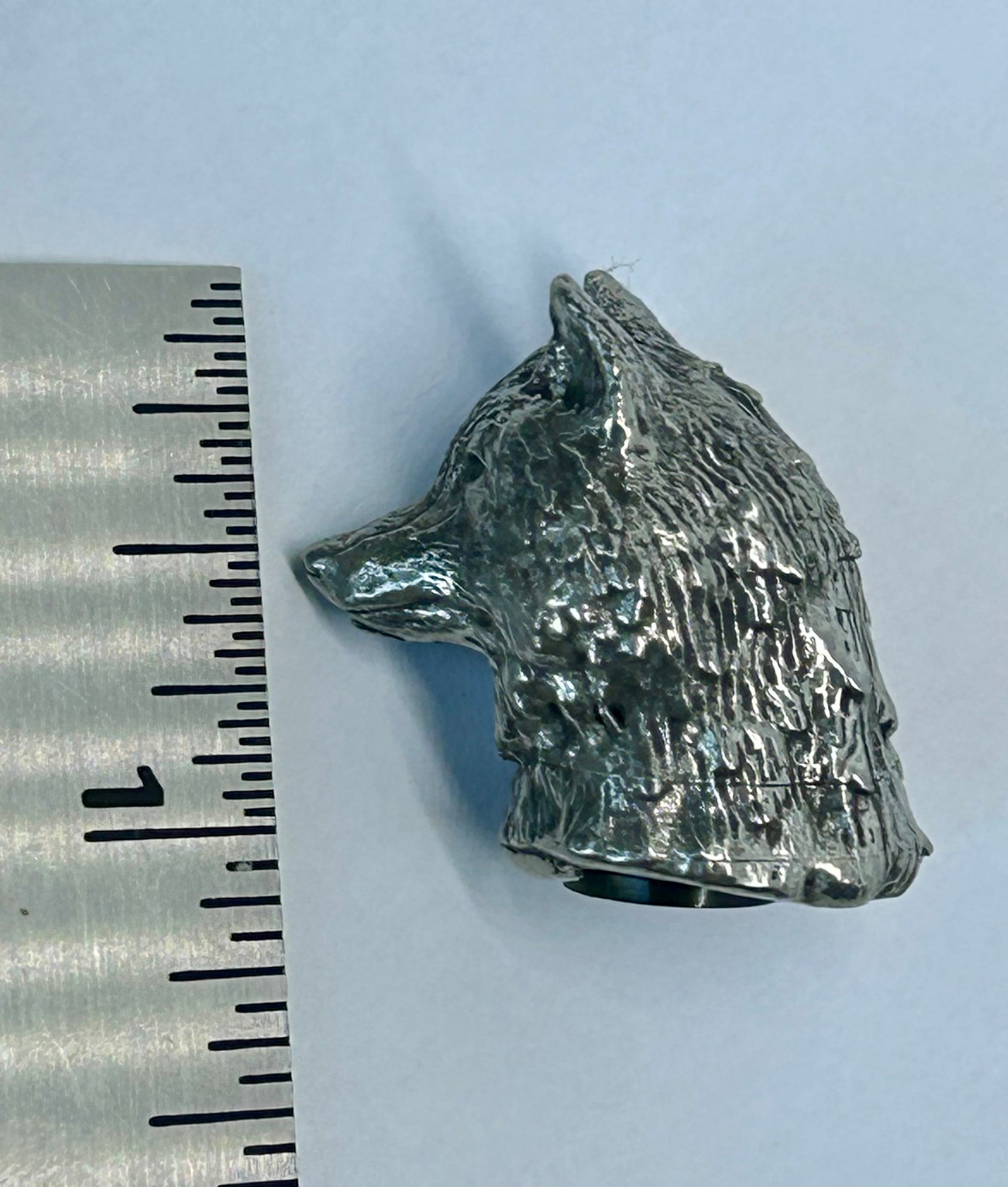 Pewter Wolf Head Tire Stem Valve Caps