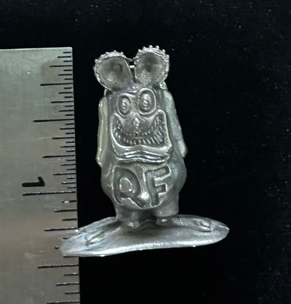 Rat Fink Solid Pewter Lapel Pin - Unique Big Daddy Ed Roth Collectible Badge