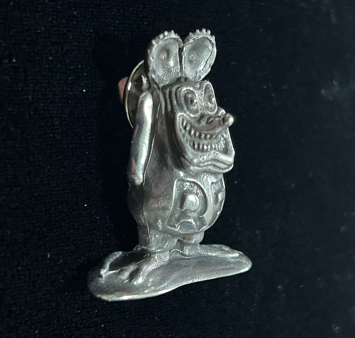 Rat Fink Solid Pewter Lapel Pin - Unique Big Daddy Ed Roth Collectible Badge
