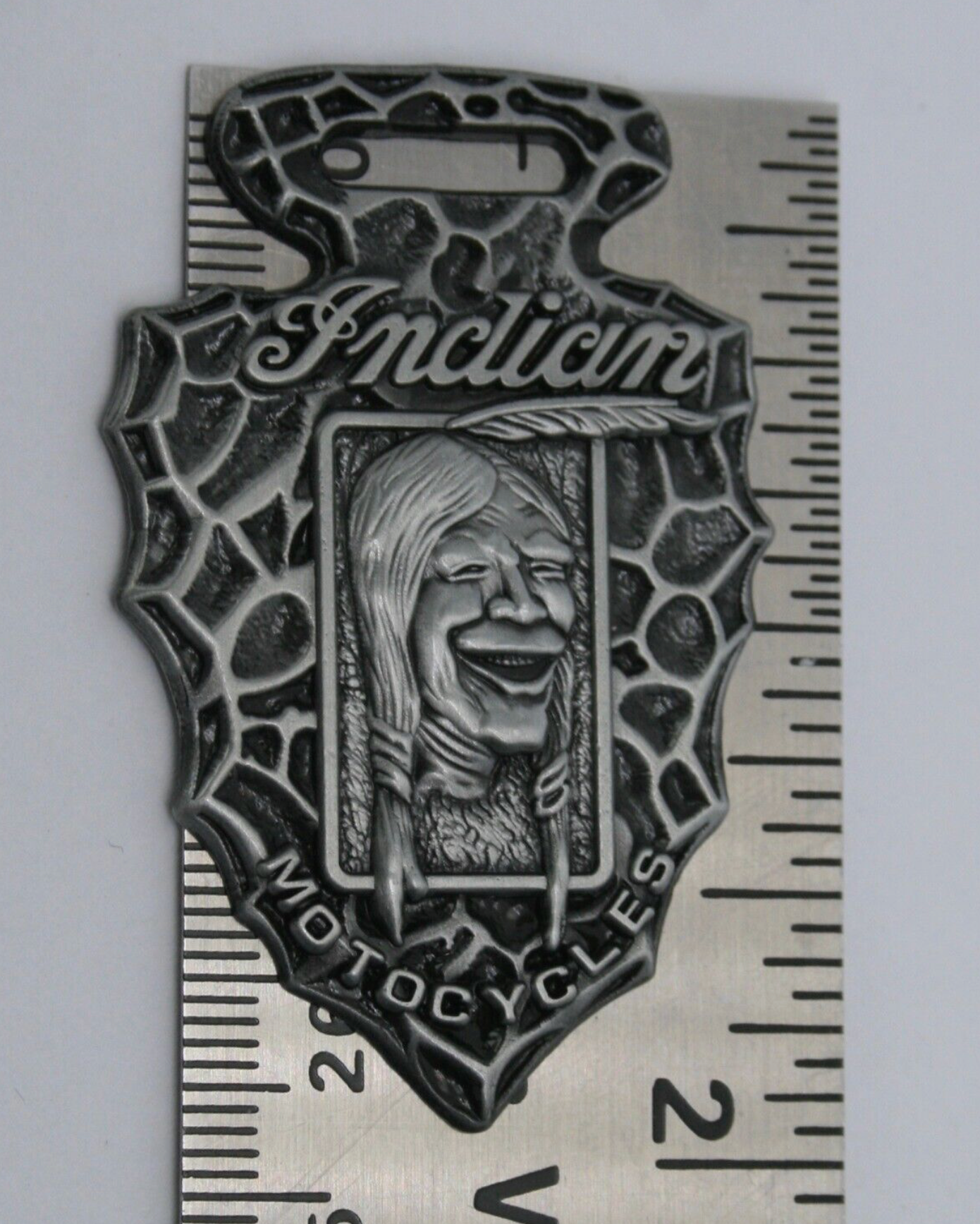 Indian Motorcycle watch fob - Laughing Indian vintage reproduction watch fob