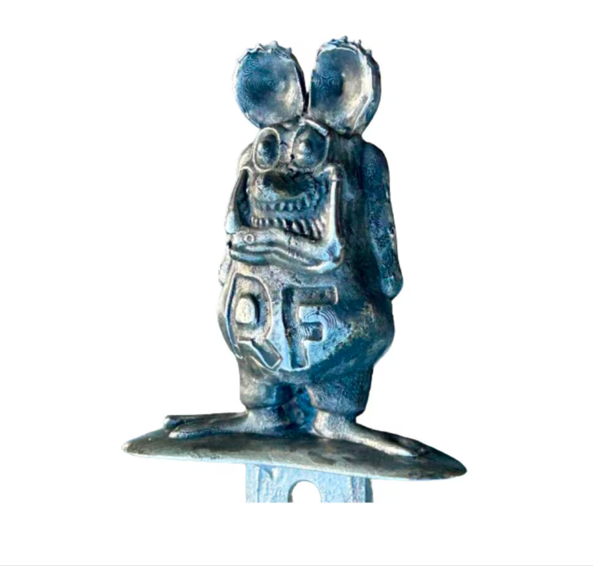 Large Pewter Ed Roth Rat Fink Licence Plate Topper