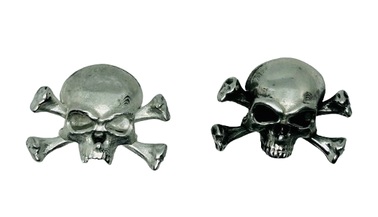 Skull and crossbones pewter lapel pin - skull lapel pin - skull badge - Pewter skull - Skull Crossbones pin badge in solid pewter - skull