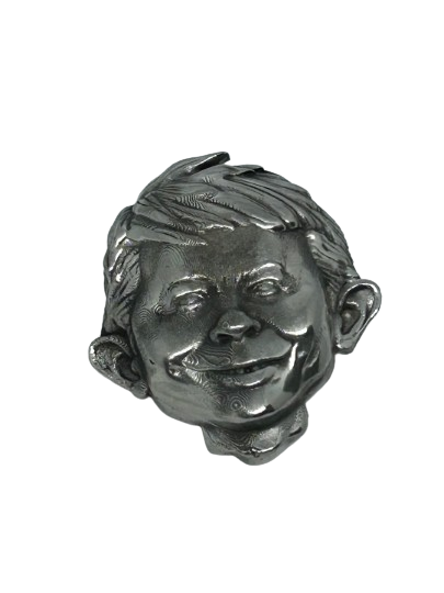 Alfred E Neuman pewter lapel pin - Mad magazine pin badge - Alfred E Neuman lapel badge made of solid pewter - 3d Alfred E Neuman pin