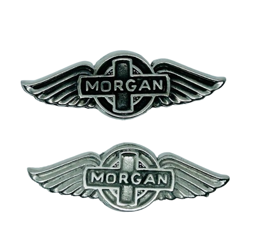 Morgan car badge - pewter Morgan crest - Morgan car medallion made of pewter - Morgan Motor Cars UK badge