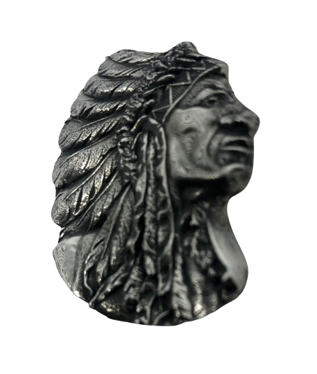 Indian Motorcycle medallion - Indian head medallion - Geronimo Indian pewter badge - Large pewter Indian badge