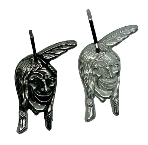 Indian Motorcycle Hendee Laughing Indian Zipper pull - Indian zipper pull - Pewter Indian Motorcycle zipper pull - Hendee Indian zipper pull